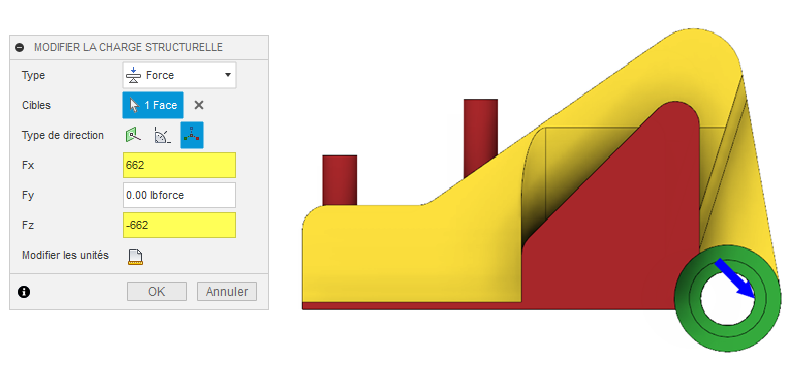 boîte de dialogue Modifier la charge structurelle - exemple ALCOA 1