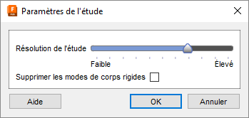 boîte de dialogue paramètres - résolution
