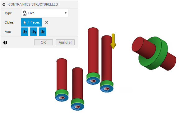 boîte de dialogue Contraintes structurelles - avec exemple