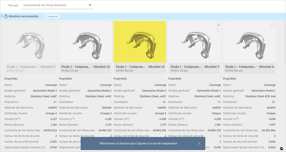 vue de détail - comparaison - ajout