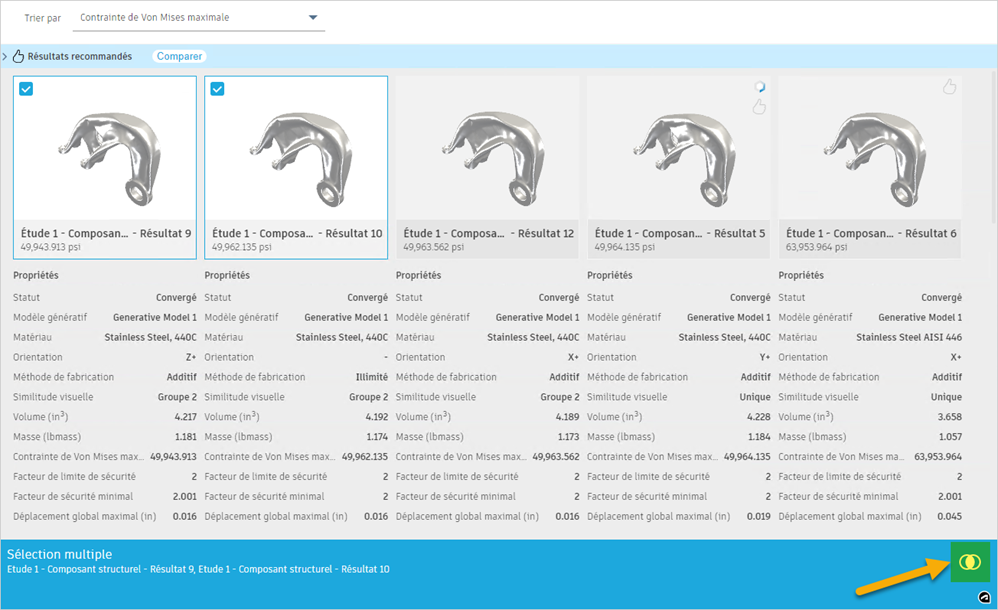vue de détail - sélection multiple