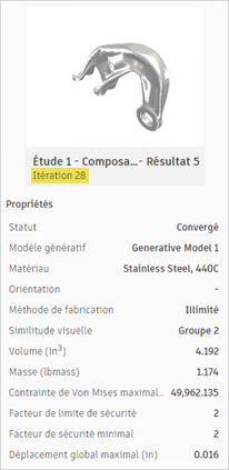 vue miniature - volet des propriétés
