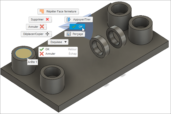 menu de marquage - correctif de trous - haut