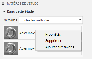 matières de cette étude