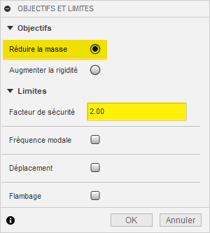 facteur de sécurité défini sur 2,00