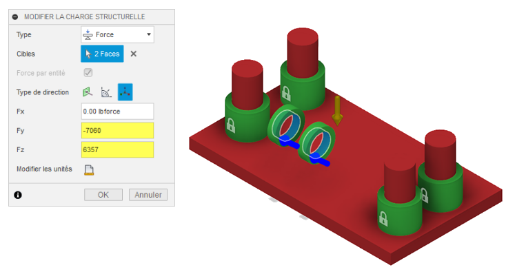 boîte de dialogue Modifier la charge structurelle - cas de charge 3