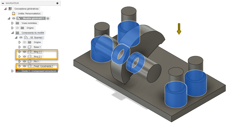 géométrie sélectionnée