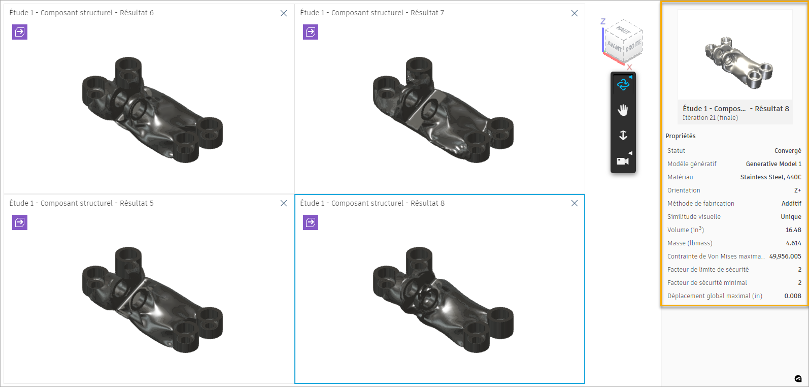 zone des propriétés