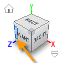 viewcube - clic dans l’angle pour changer de vue