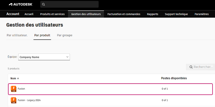 Fusion dans l’interface de gestion des utilisateurs