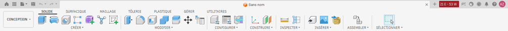 Barre d’outils de conception