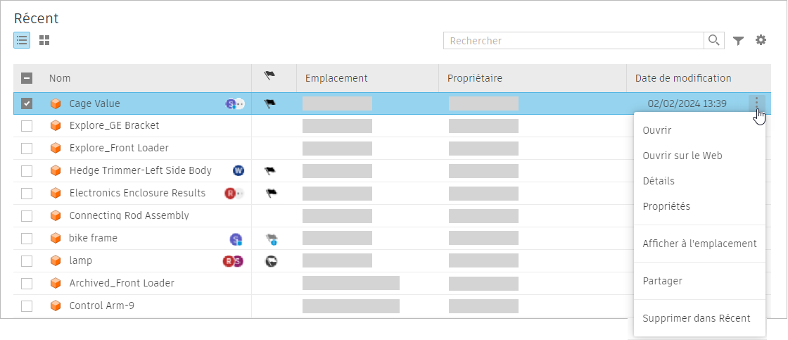 vue Liste
