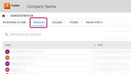 Onglet Membres et groupes