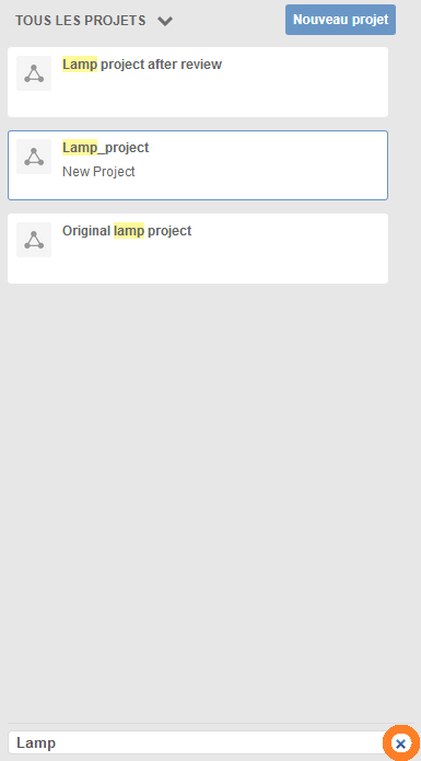 Filtrer les projets