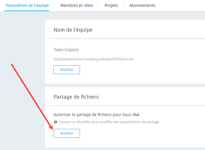 modification du partage de fichiers