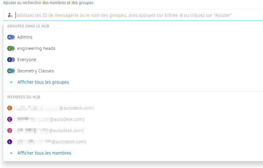 Groupes et membres