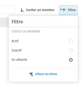 Filtrer les membres