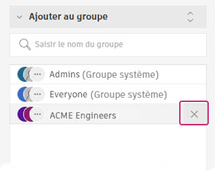 Supprimer un membre depuis le panneau Groupes