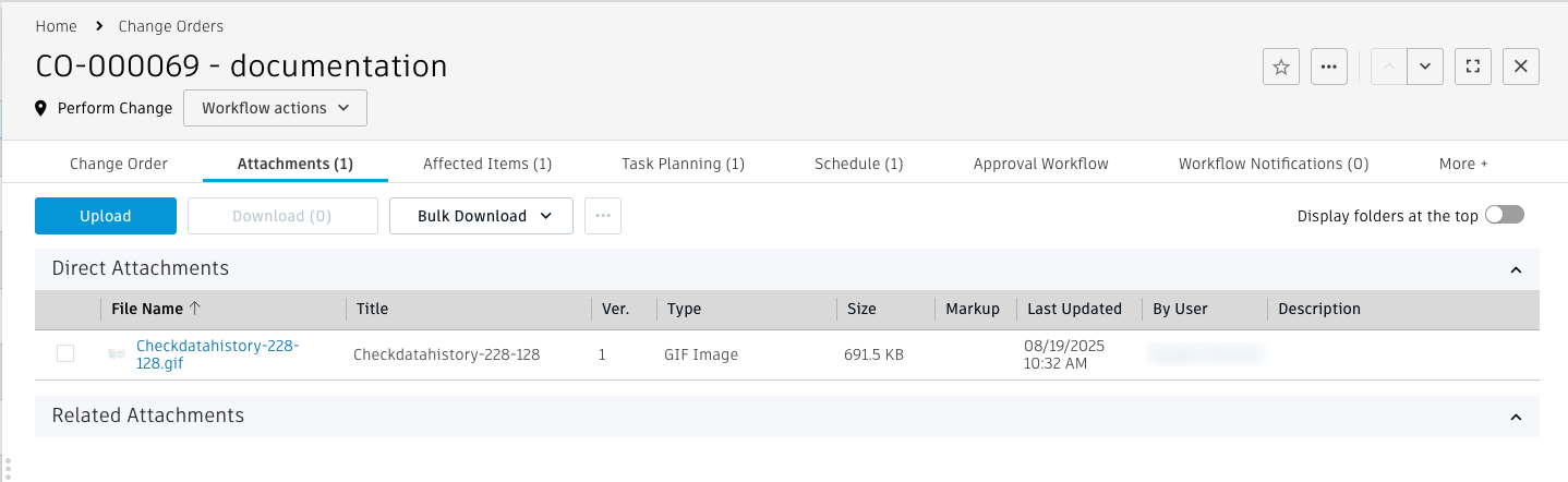 onglet pièces jointes