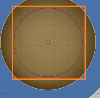 Projection du cercle sur la nouvelle face