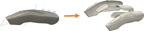 Scission d’un couteau en composants