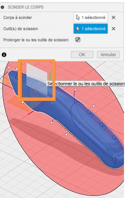 Scinder le corps du couteau en 2 parties