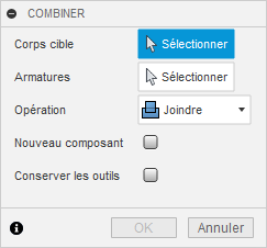 boîte de dialogue Combiner