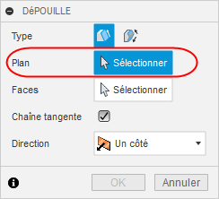 boîte de dialogue dépouille