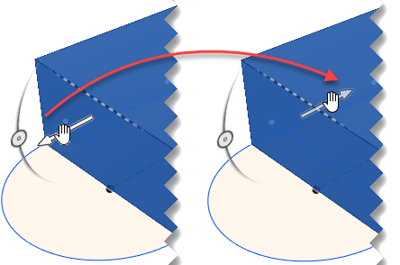 déplacement de la pointe de la flèche