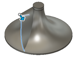 Trajectoire de la lame de turbine