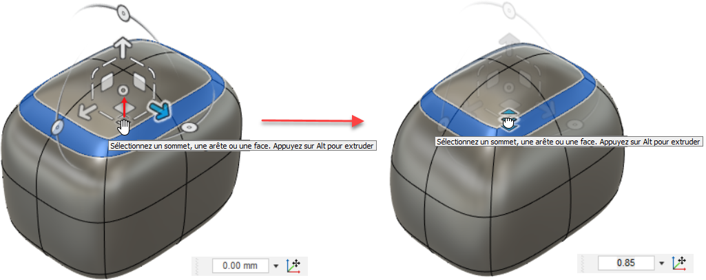 faire glisser le biseau