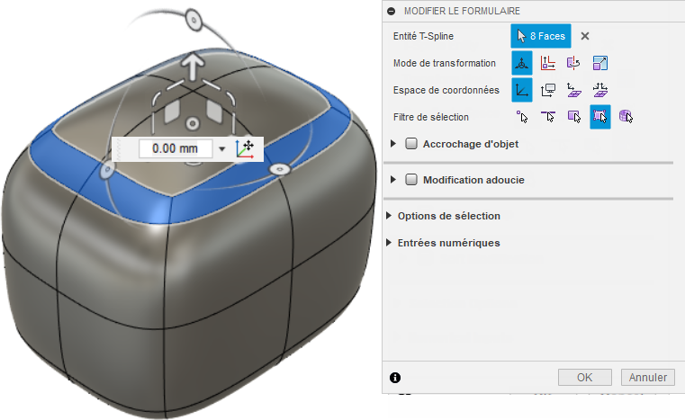 faces sélectionnées