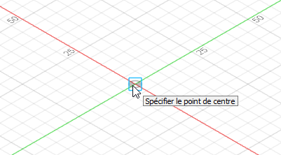point de centre de la boîte