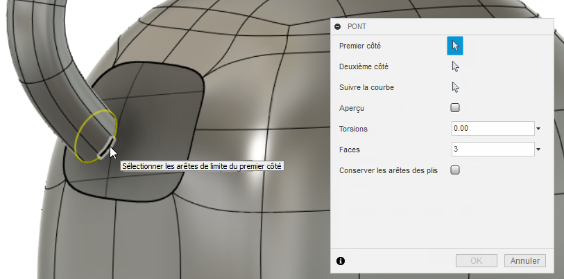 arête de la poignée