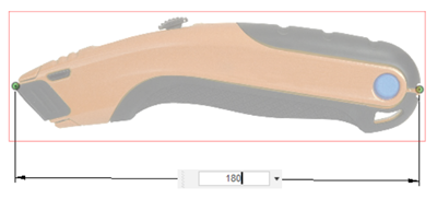 Définissez la taille sur 180 mm.