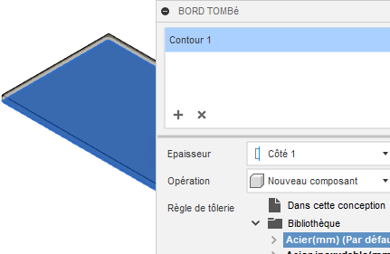 sélection d’esquisse de bord tombé