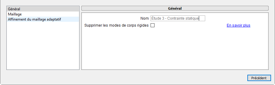 boîte de dialogue Paramètres