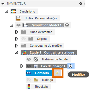 navigateur – modifier les contacts
