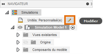 navigateur de simulation – unités