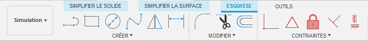 espace de travail Simulation - onglets simplifier