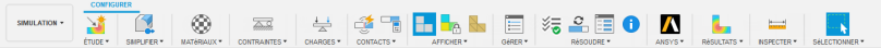 barre d’outils Simulation – onglet Configuration
