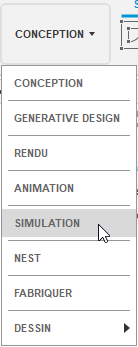 Espace de travail Simulation