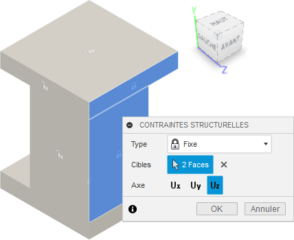 Fixé sur la direction Z