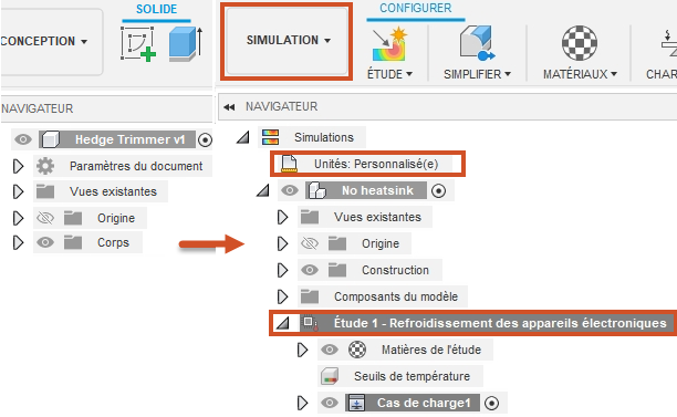 configuration du refroidissement des appareils électroniques