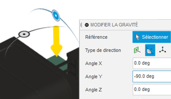 direction de la gravité