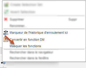 masquer les fonctions