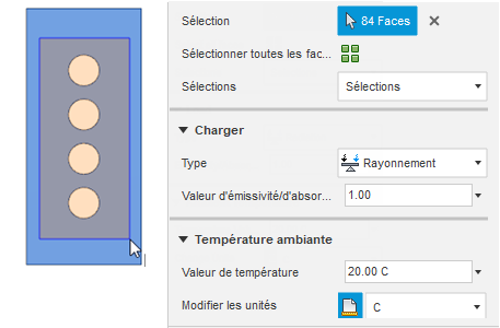 Désélectionner l’intersection des ailettes de la canalisation