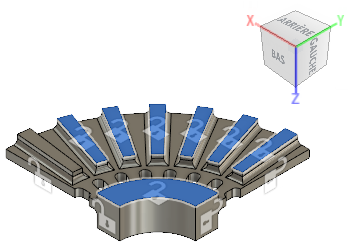 sélectionner la dernière face