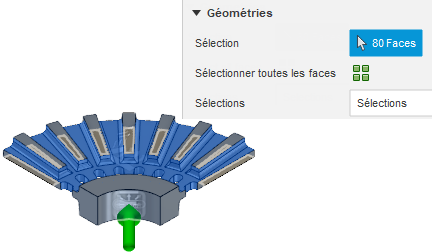 faces sélectionnées pour la charge de convection