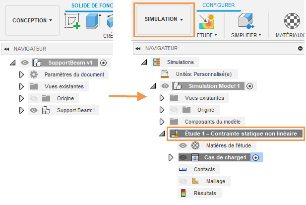 configuration de l’analyse des contraintes statiques non linéaires
